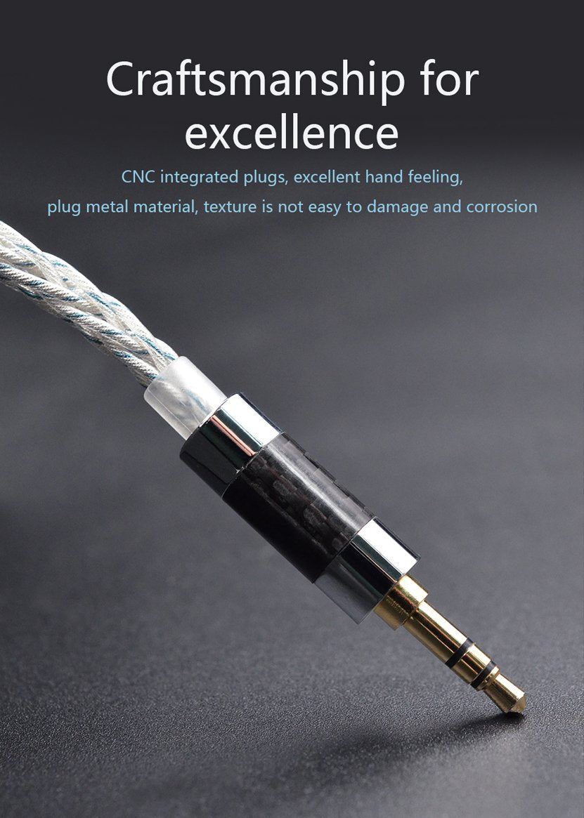 KZ - 90-8 Cable de actualización de alta resolución 784 Core - Plata y azul KZ - 90-8 Cable de actualización de alta resolución 784 Core - Plata y azul